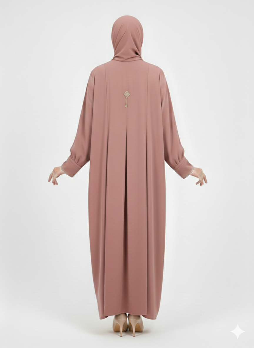 GLAMOURA X Amethyst Mauve Abaya | Minimalist Structured Panel Modest Abaya
