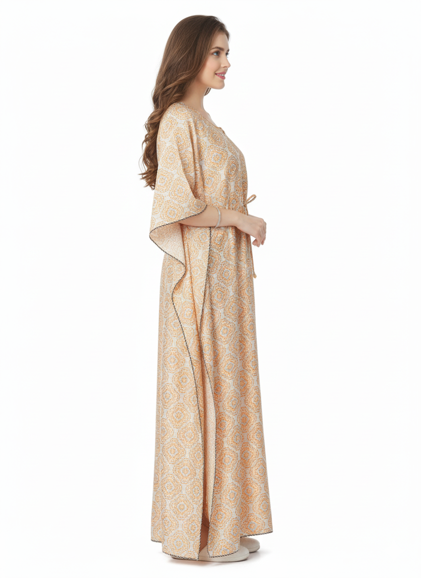 Soft Bloom Kaftan Style Nightgown ā Glamoura X