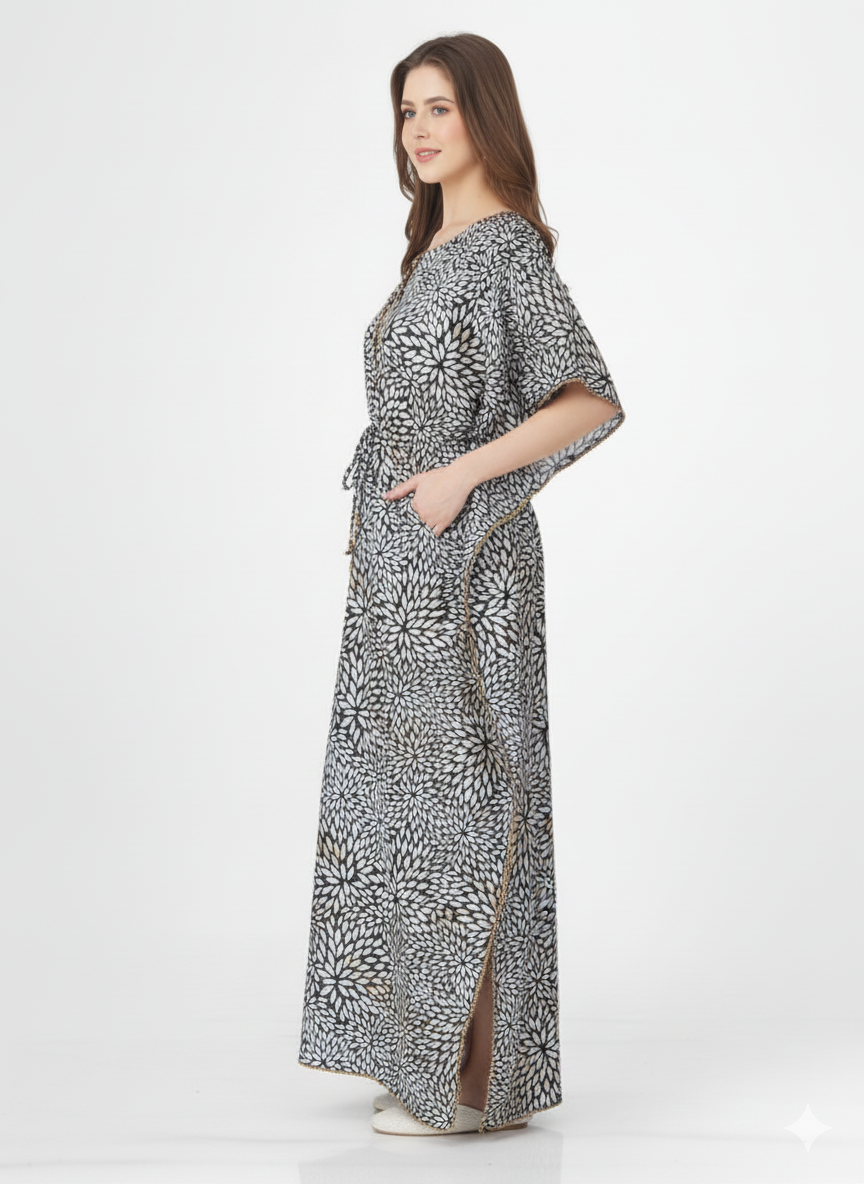 Midnight Bloom Kaftan Style Nightgown ā Glamoura X