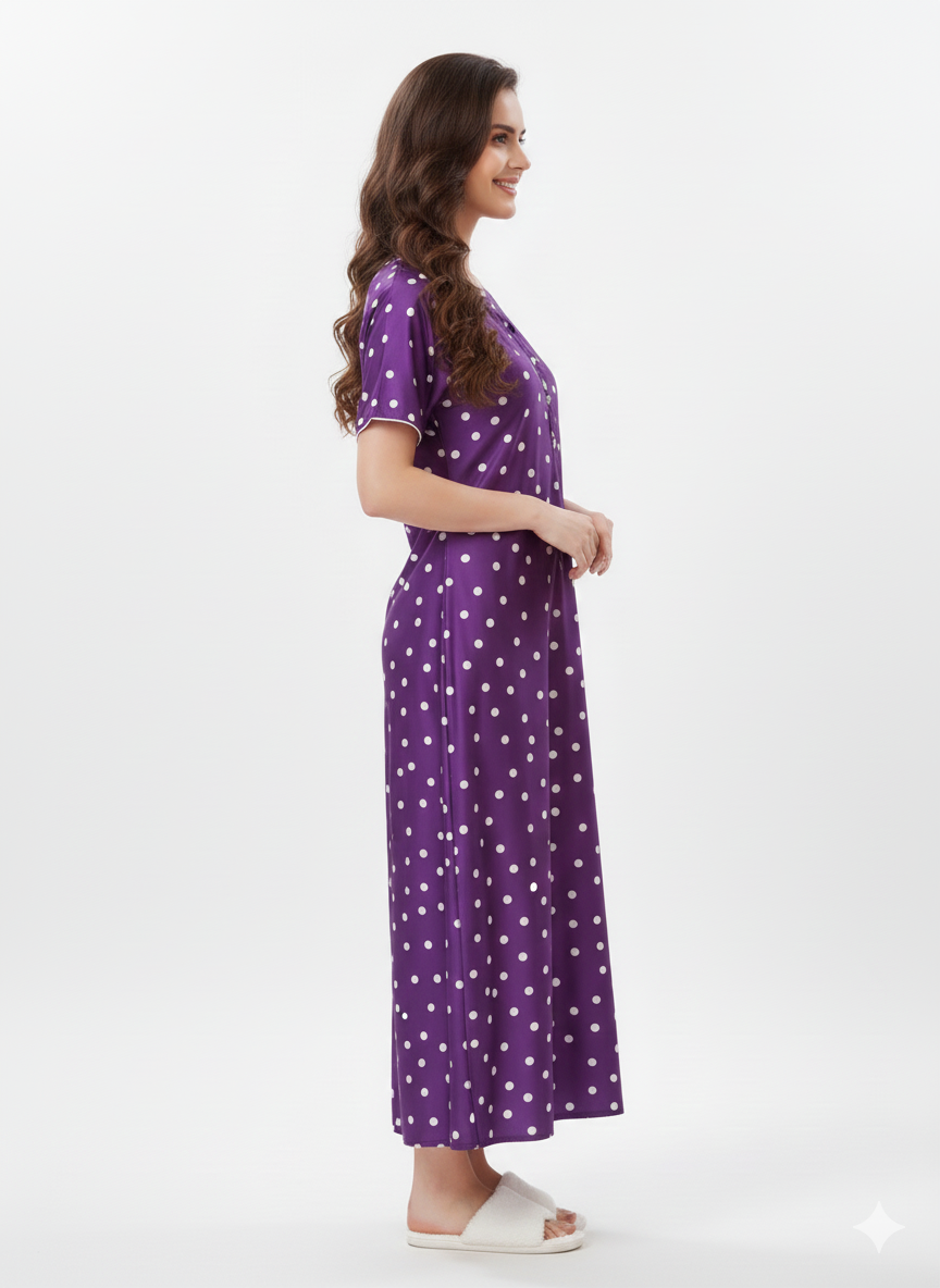 Purple Polka Dot Nightgown โ Glamoura X
