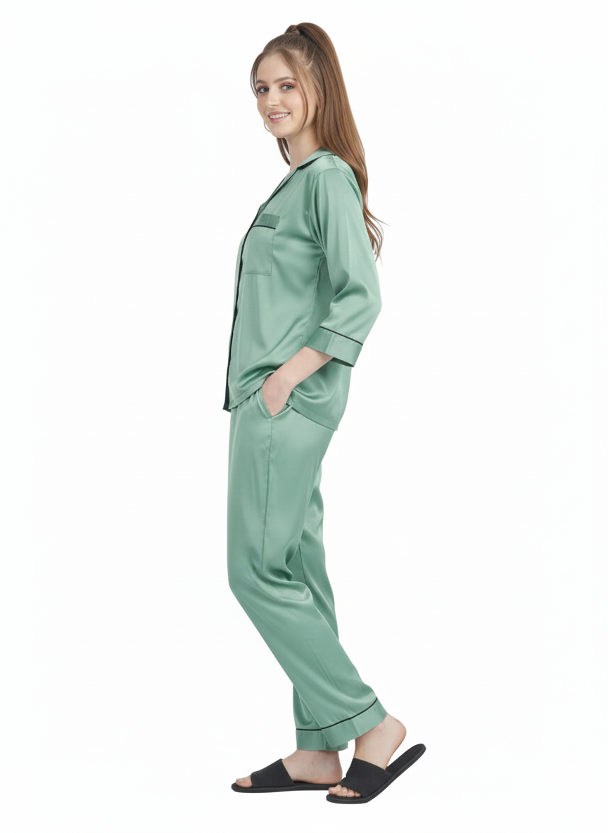 Mint Mist Satin Nightsuit ā Glamoura X