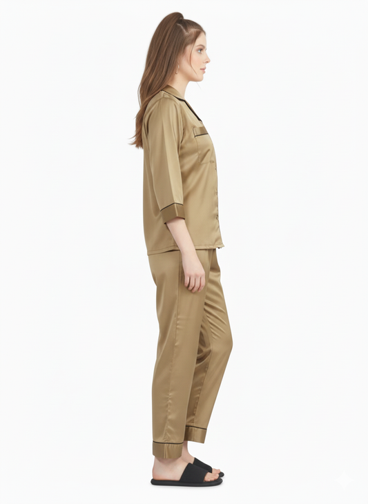 Amber Lustre Armani Satin Nightsuit – Glamoura X