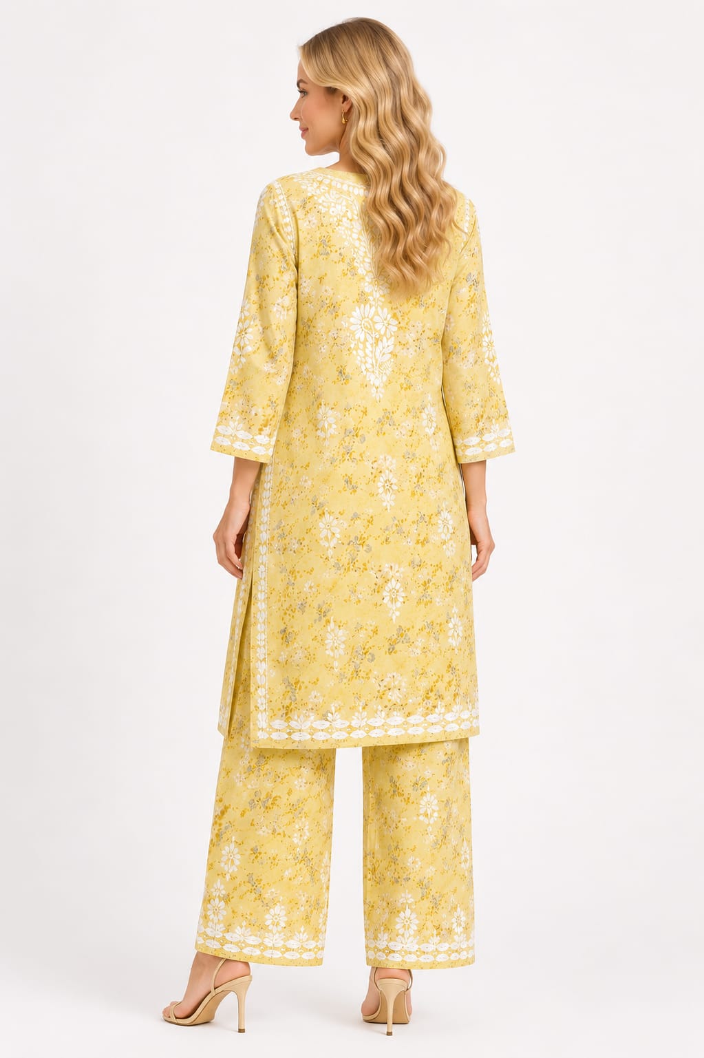 Glamoura X Mul mul printed kurti and pant set