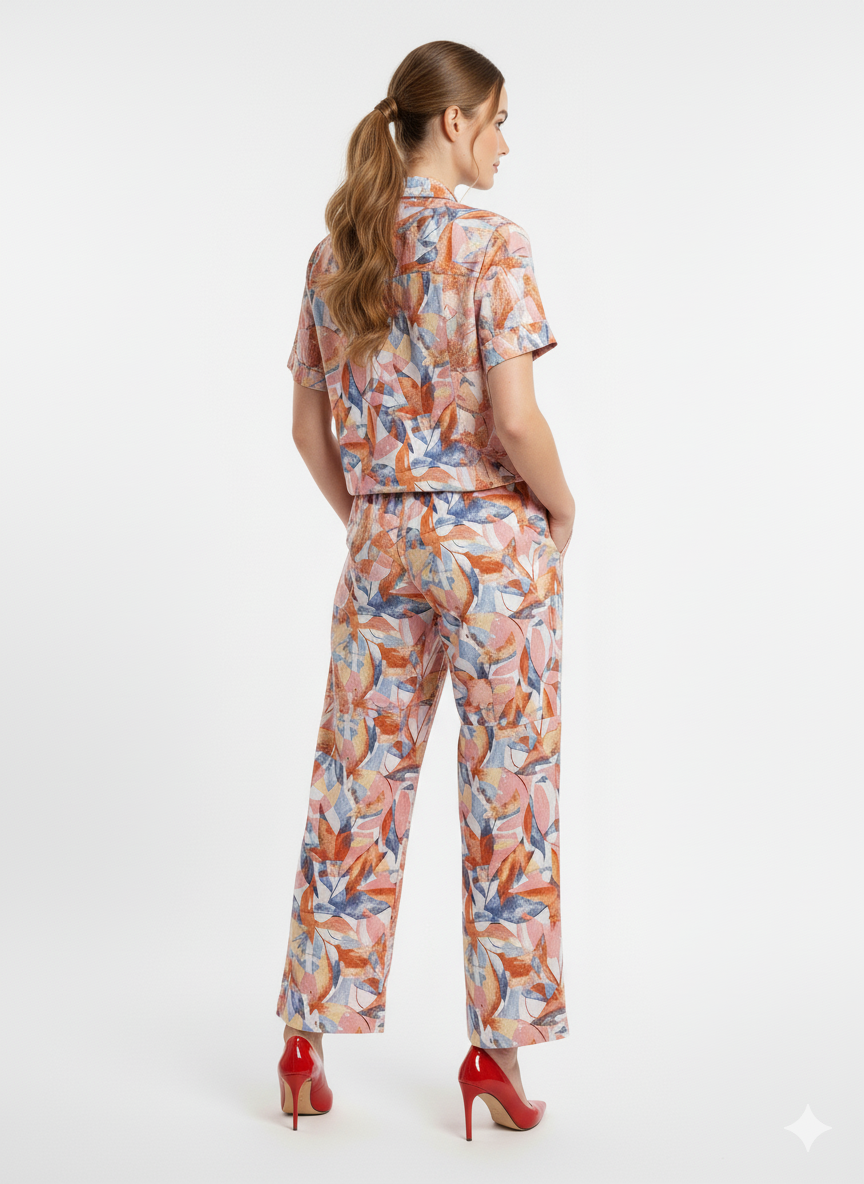 Glamoura X Multi-Color Floral Palazzo Co-ord Set