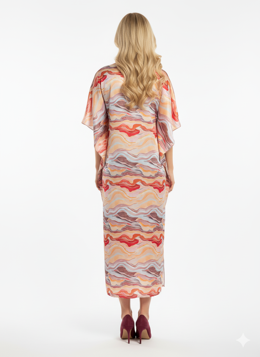 Luxury Satin Wavy Abstract Print — GLAMOURA-X