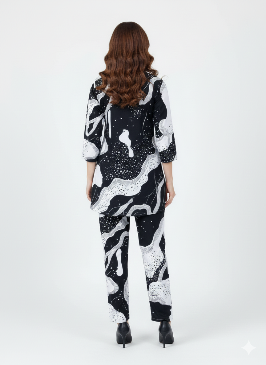 Petal Whisper Printed Kurti Co-Ord Set | Modest Wear | GlamouraX