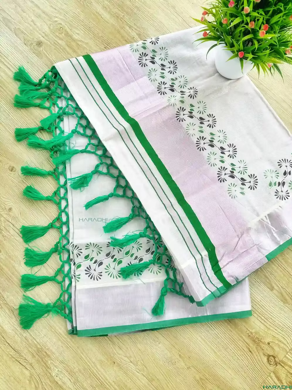 Emerald Green Floral Designer Blush Pink Silver Tissue Saree with Blouse