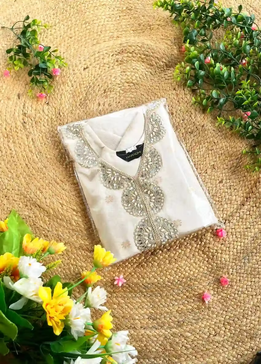 Golden Hand Work 3 Piece Kurta Set