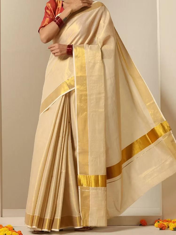Onam Special Kasavu Tissue Saree