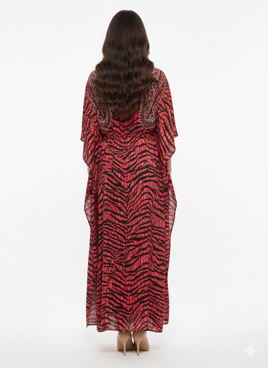 The Crimson Tiger-Eye Kaftan — GLAMOURA-X