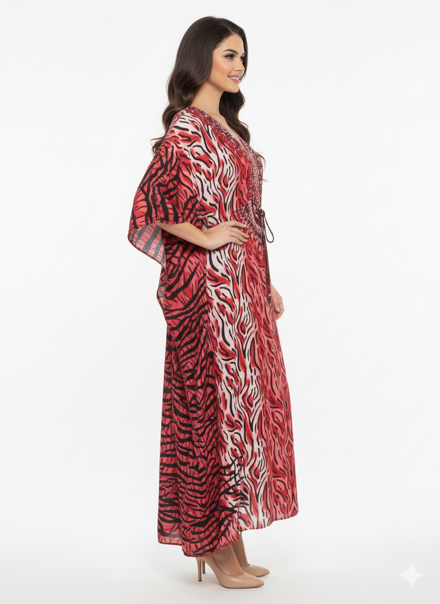 The Crimson Tiger-Eye Kaftan — GLAMOURA-X