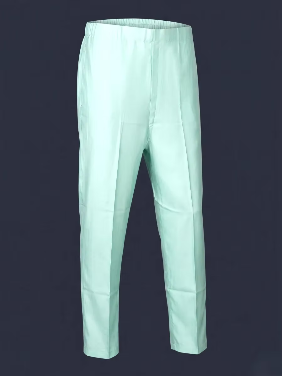 Seafoam Blue Ethnic Kurta Suit Set with Lotus Embroidery & Pants
