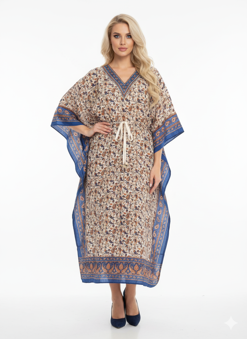 Elegant Blue Paisley Print — GLAMOURA-X
