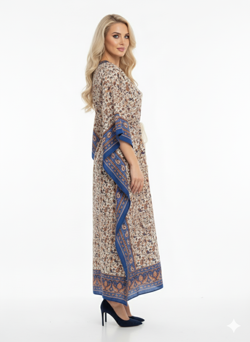Elegant Blue Paisley Print — GLAMOURA-X