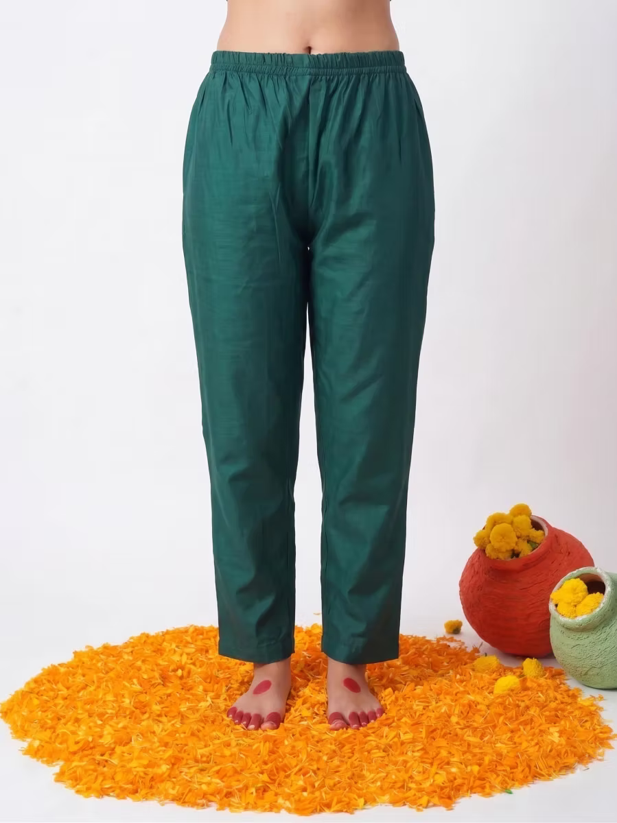 Deep Teal Green Kurta Set with Intricate Zari Embroidered Yoke & Sheer Woven Dup