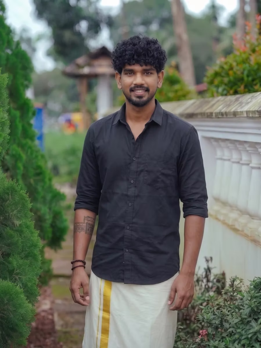Black Shirt and Kasavu Mundu Dhoti Combo