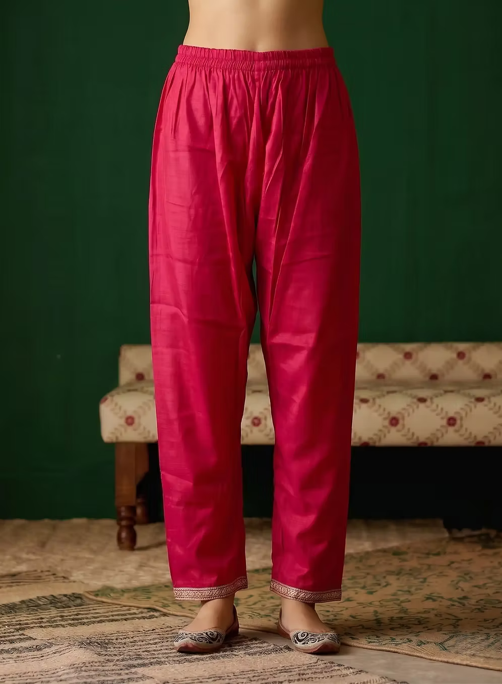 Deep Pink Embroidered Kurta Set with Dupatta