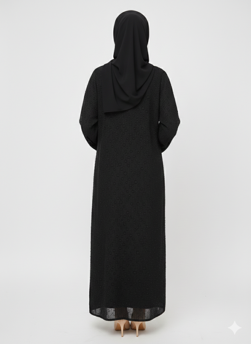 Glamoura X Obsidian Bloom Embroidered Embellished Modest Abaya