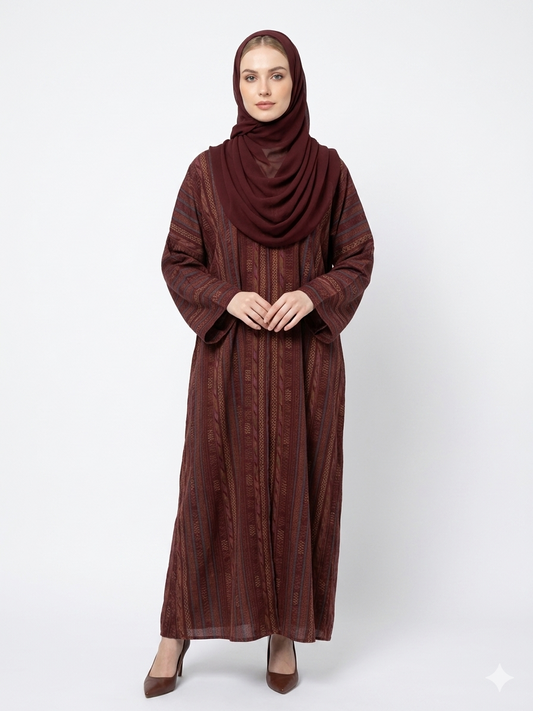 Glamoura X Crimson Heritage Cotton Elegant Printed Abaya