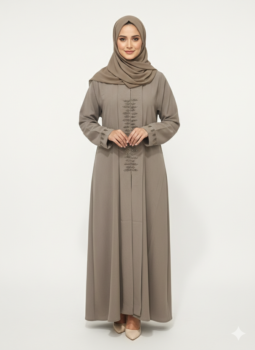 Glamoura X Coffee Artisan Modest Embellished Abaya