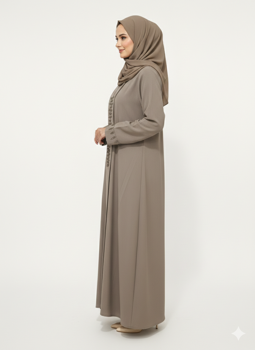 Glamoura X Coffee Artisan Modest Embellished Abaya