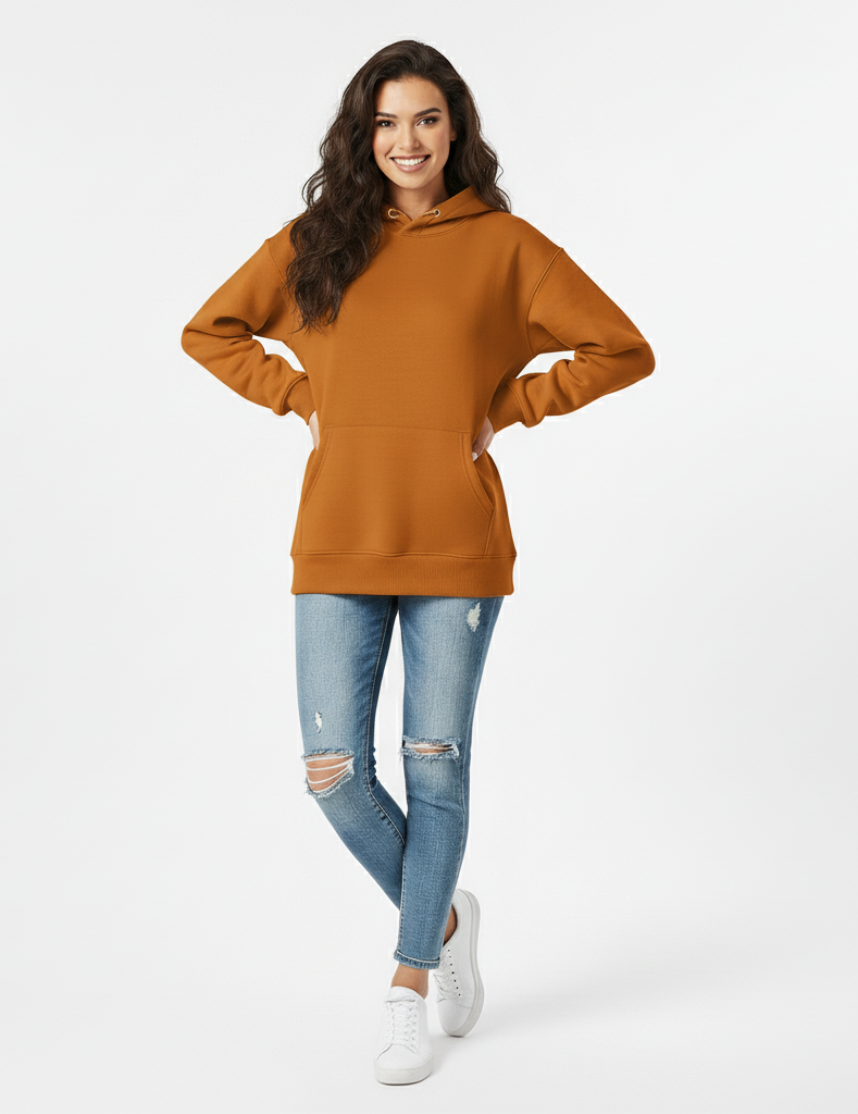 Copper Brown 390 GSM Luxury Pullover Hoodie | Glamoura X by Zadine Premium Streetwear Blanks