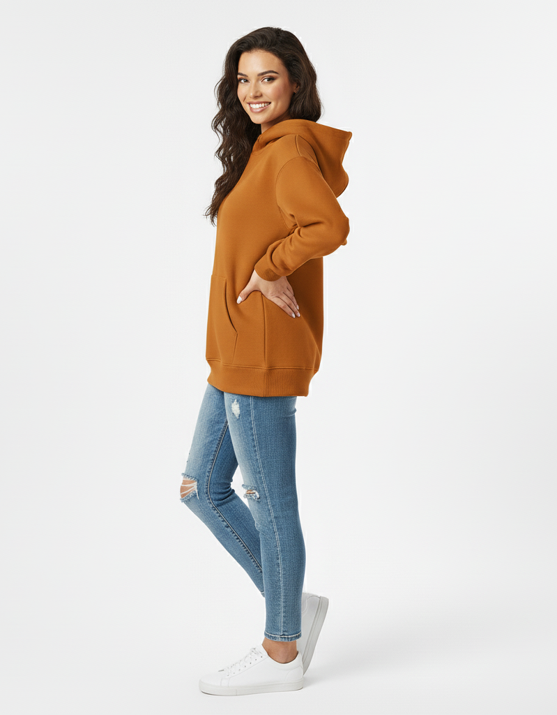 Copper Brown 390 GSM Luxury Pullover Hoodie | Glamoura X by Zadine Premium Streetwear Blanks