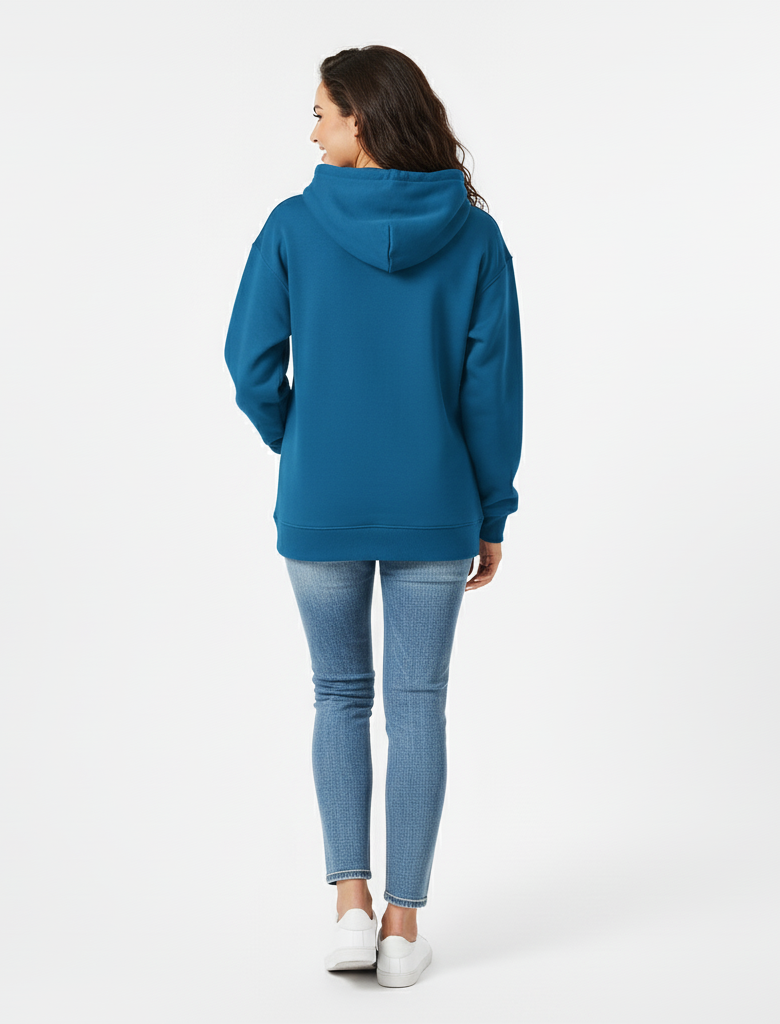 Atlantic Blue 390 GSM Heavyweight Pullover Hoodie | Glamoura X by Zadine Premium