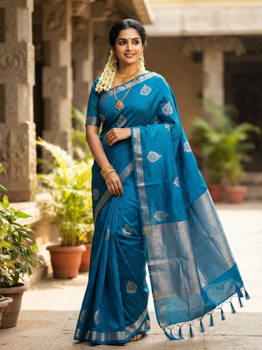 Sirumugai Pure Handloom Kanchi Soft Silk Sarees- Fancy Tassar - with blouse-Multiple collection