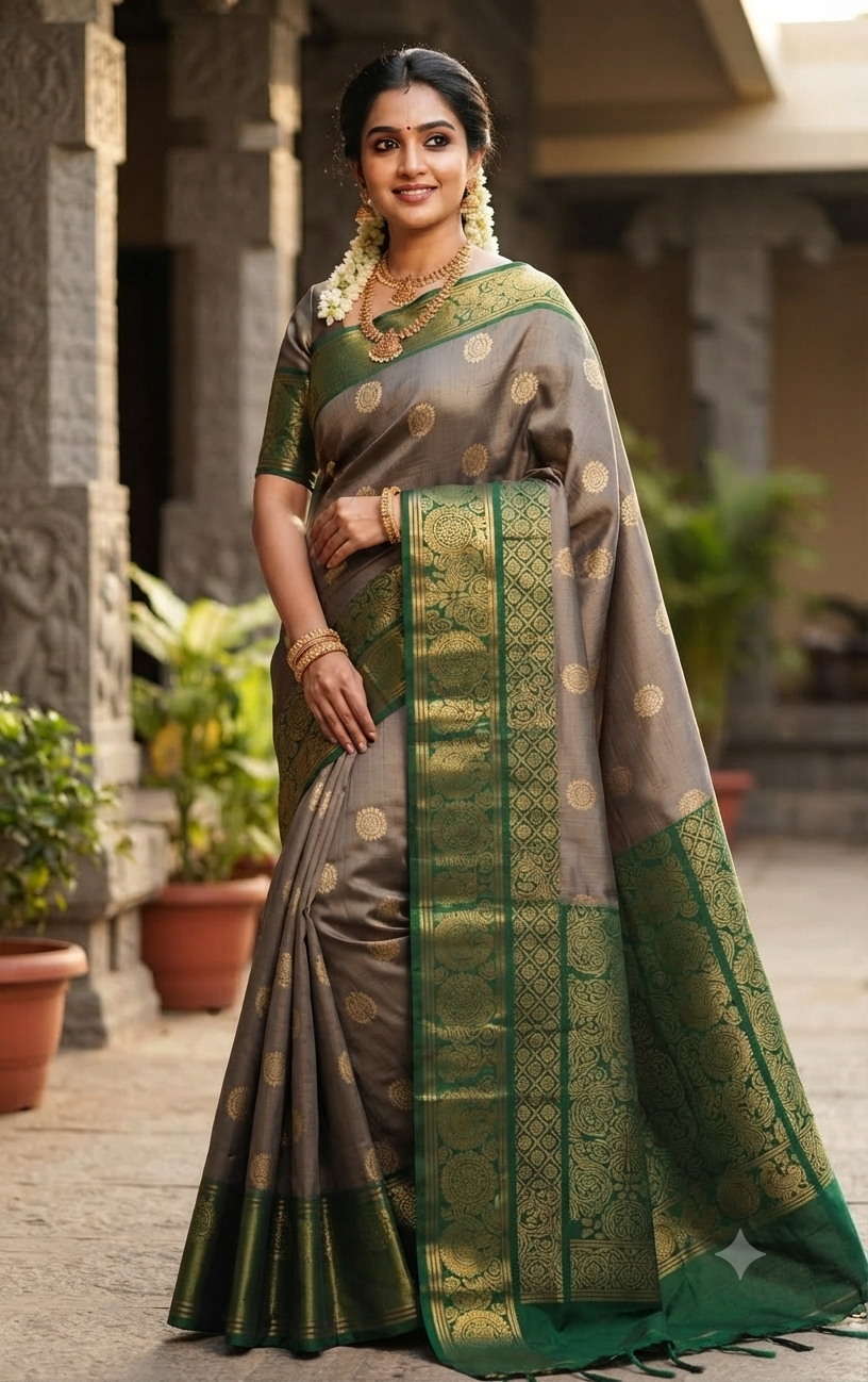 Sirumugai Pure Handloom Kanchi Soft Silk Sarees- with blouse