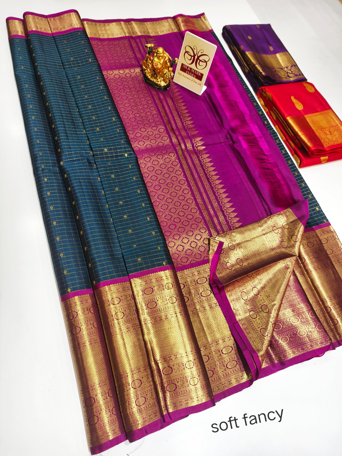 Kanchipuram Pure Soft Silks Sarees-with Silk Mark certificate- catalogue C4- 220 collections
