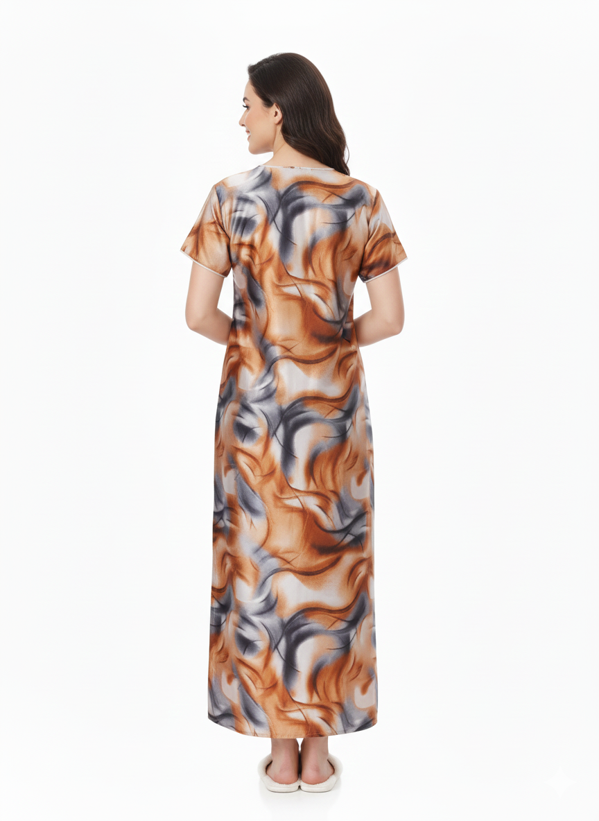 Copper Swirl Print Nightgown – Glamoura X
