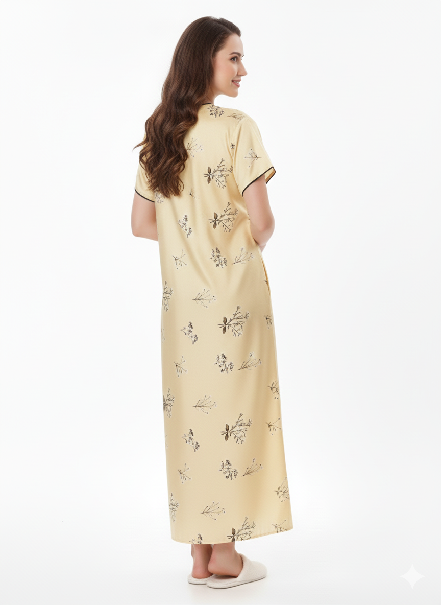 Buttermilk Dream Cream Italian Satin Nightgown – Glamoura X