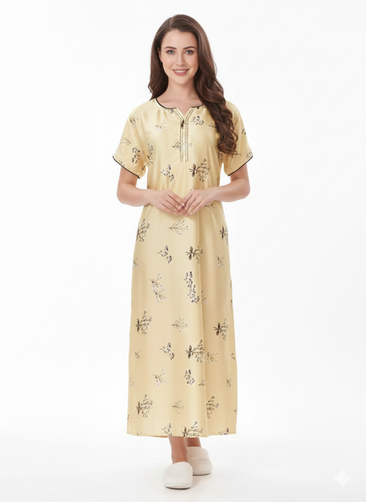 Buttermilk Dream Cream Italian Satin Nightgown – Glamoura X