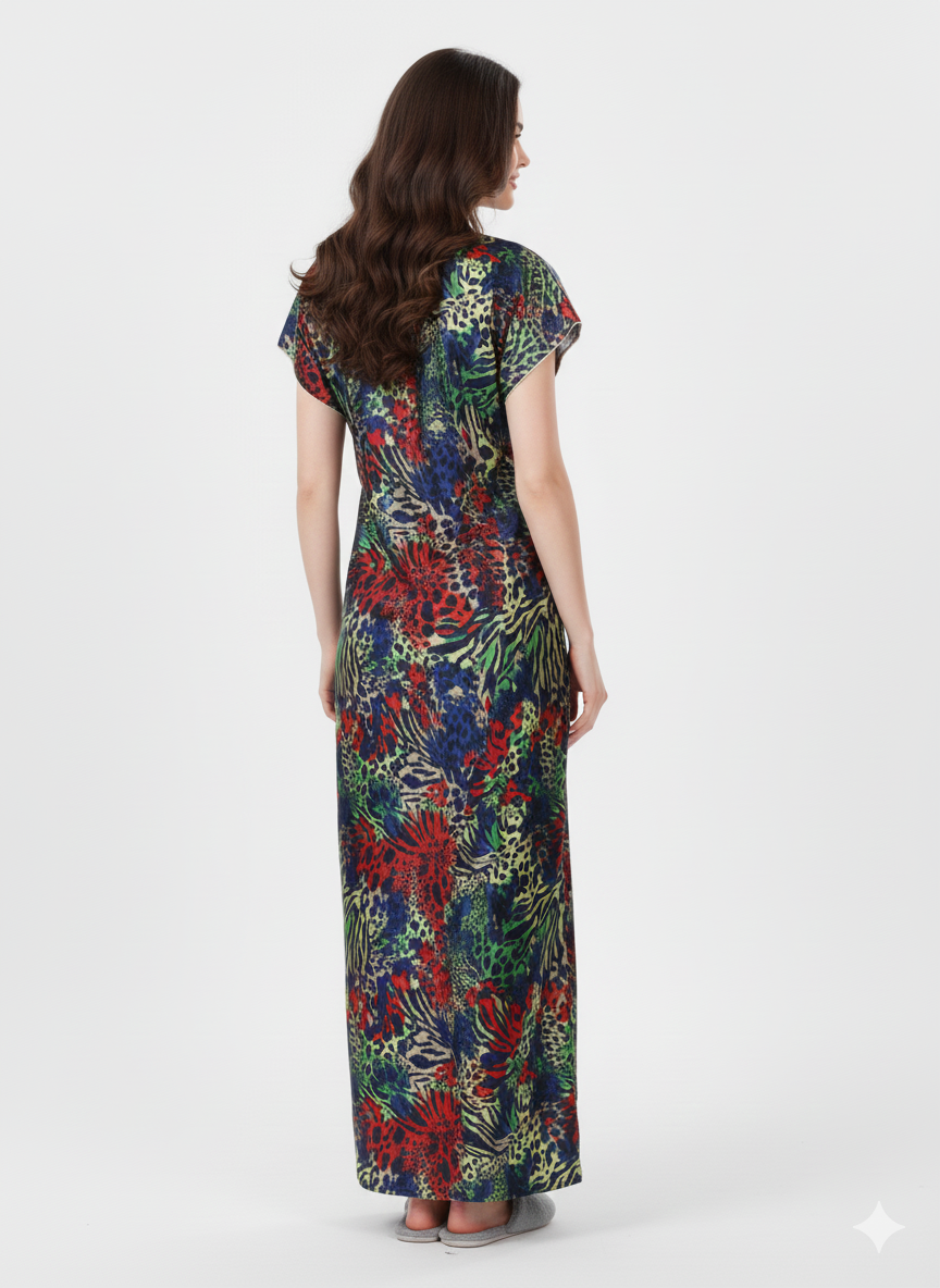 Vibrant Safari Multi-Color Nightgown – Glamoura X
