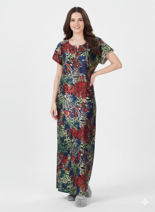 Vibrant Safari Multi-Color Nightgown – Glamoura X