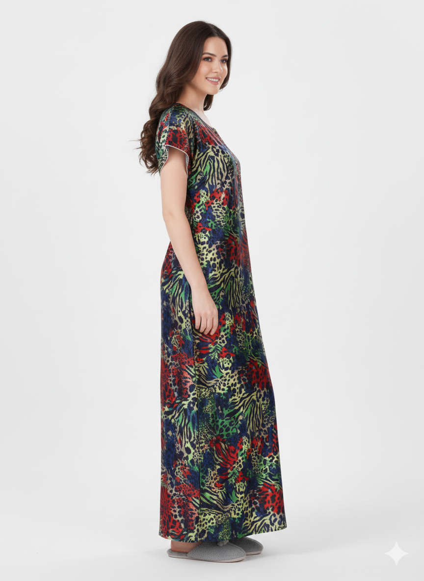 Vibrant Safari Multi-Color Nightgown – Glamoura X
