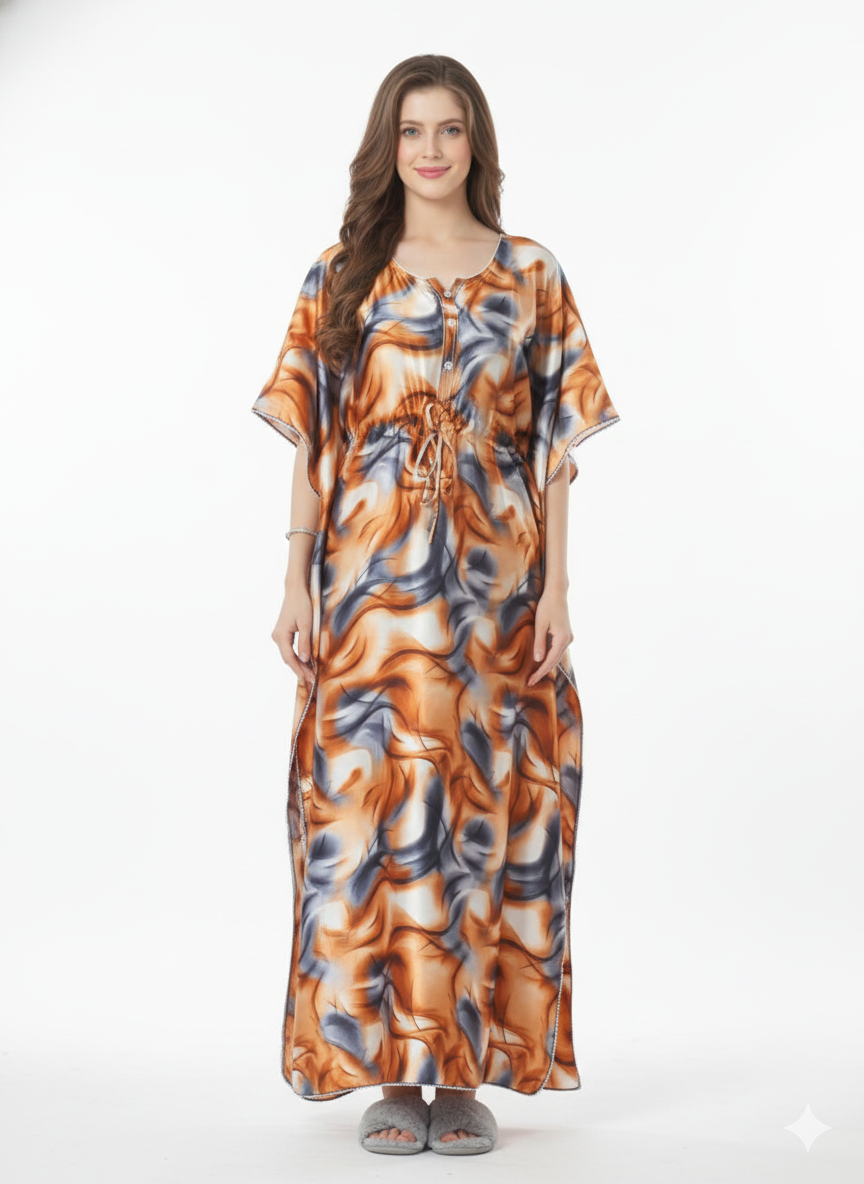 Copper Swirl Kaftan Style Nightgown – Glamoura X