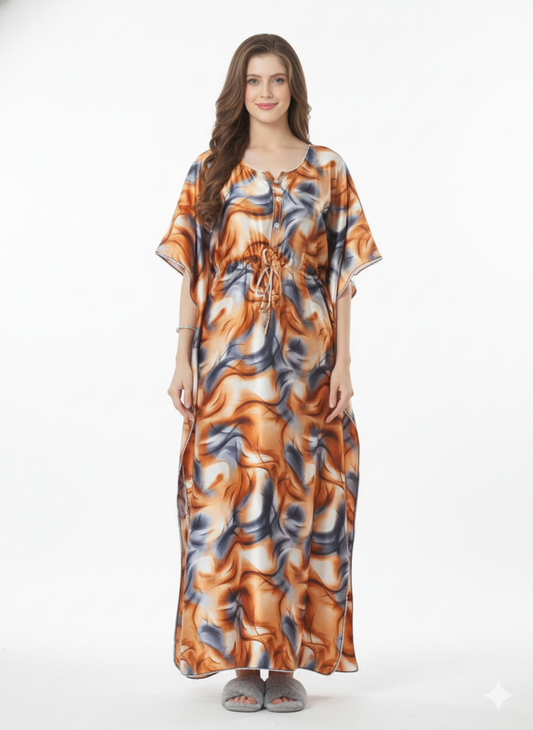 Copper Swirl Kaftan Style Nightgown – Glamoura X