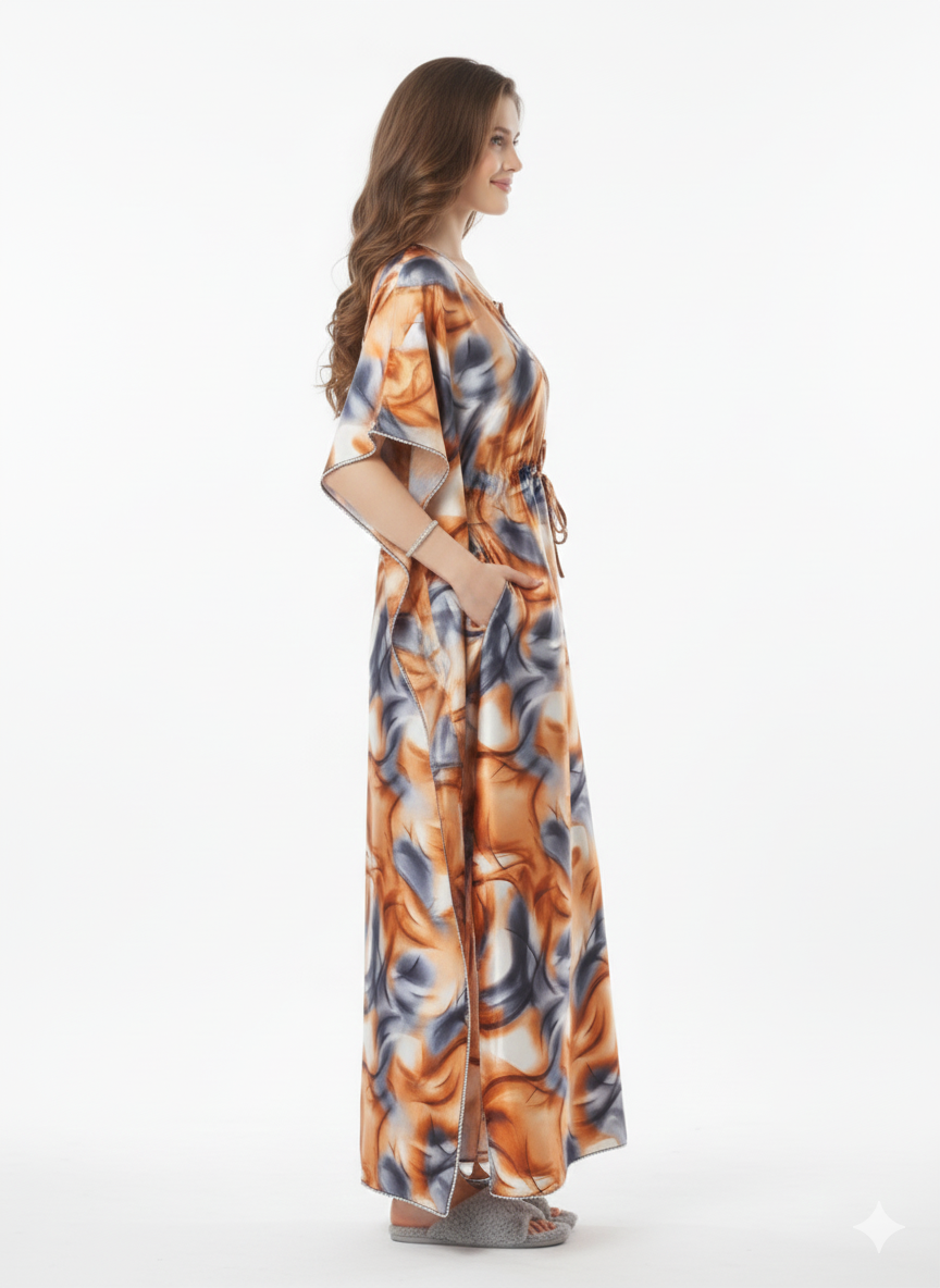 Copper Swirl Kaftan Style Nightgown – Glamoura X