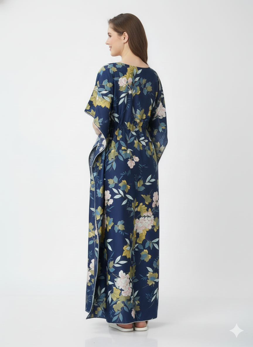 Midnight Flora Kaftan Style Nightgown – Glamoura X