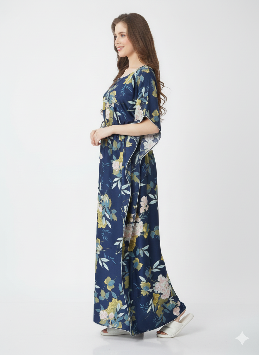 Midnight Flora Kaftan Style Nightgown – Glamoura X