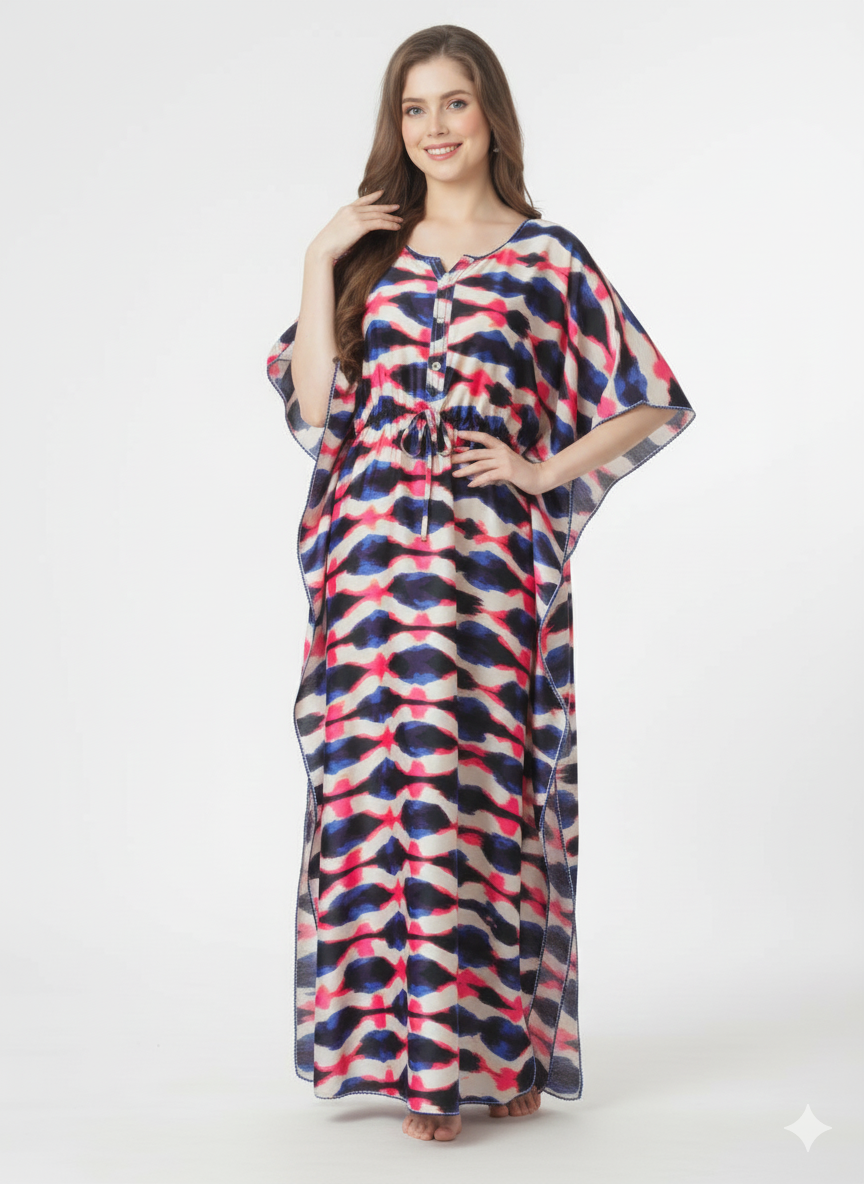 Ocean Wave Kaftan Style Nightgown – Glamoura X