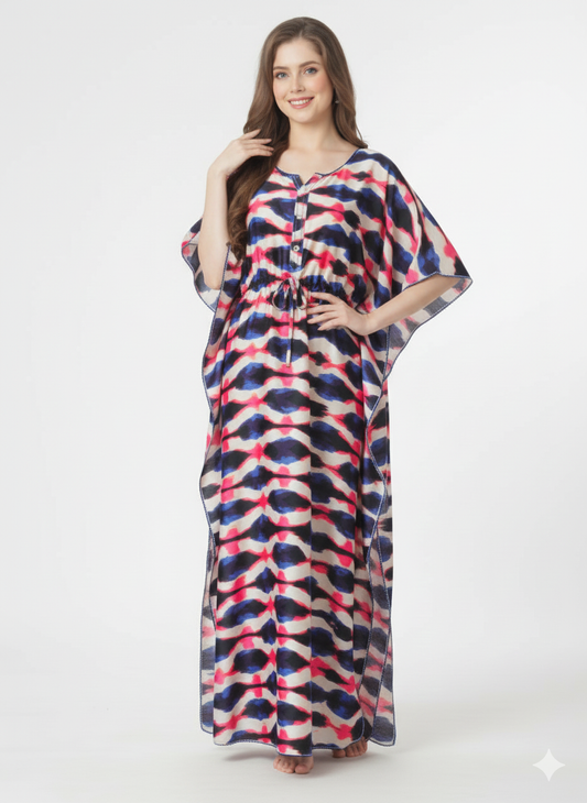 Ocean Wave Kaftan Style Nightgown – Glamoura X
