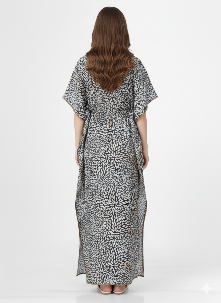 Midnight Bloom Kaftan Style Nightgown – Glamoura X