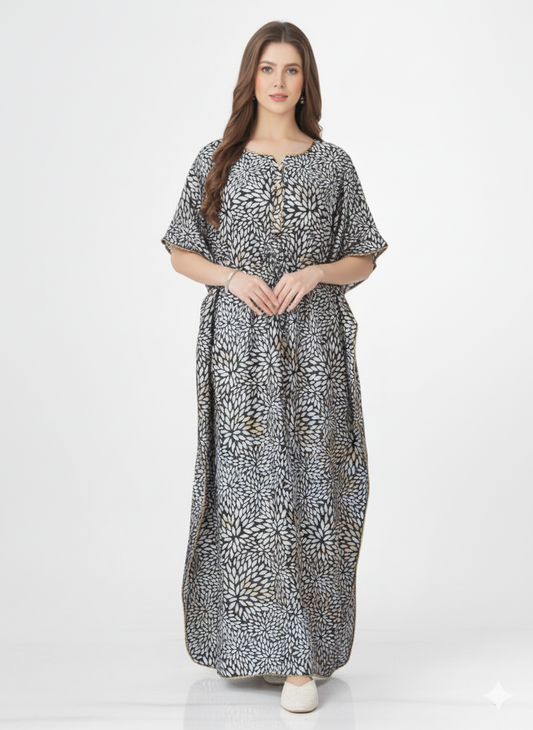 Midnight Bloom Kaftan Style Nightgown – Glamoura X