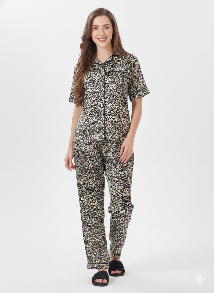 Midnight Leopard Animal Print Nightsuit – Glamoura X