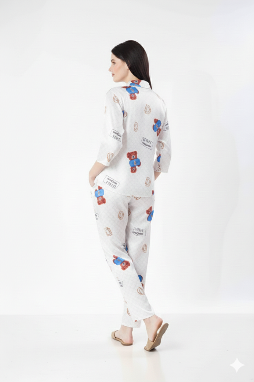 Teddy Bear Love Novelty Print Nightsuit – Glamoura X