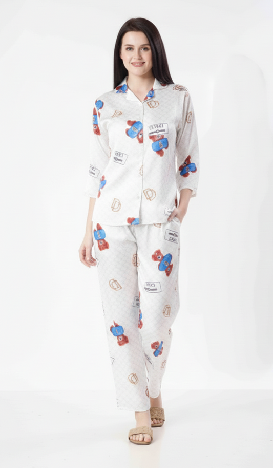 Teddy Bear Love Novelty Print Nightsuit – Glamoura X