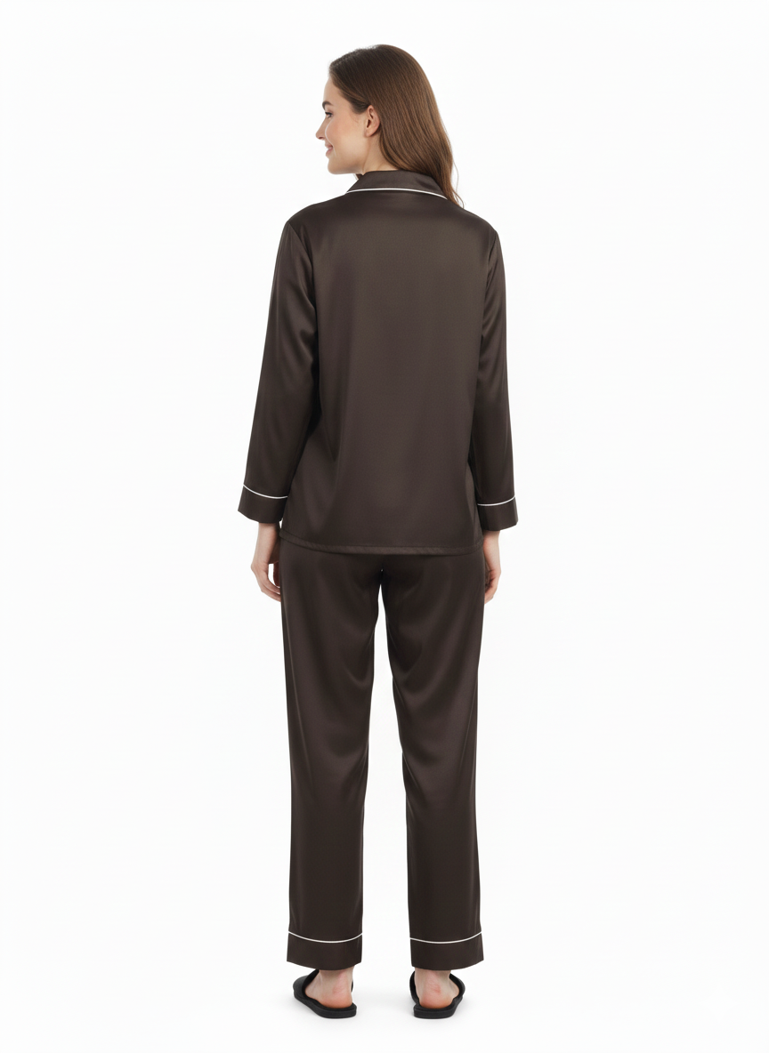 Espresso Luxe Armani Satin Nightsuit – Glamoura X